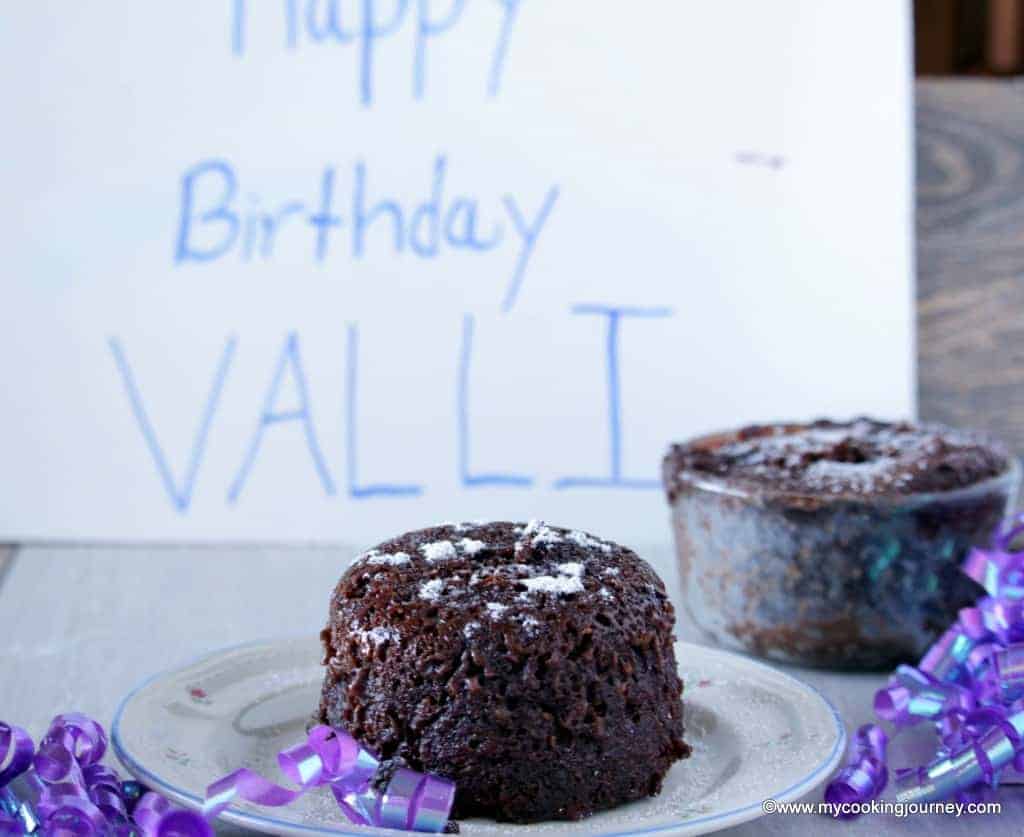 Microwave Chocolate mug cake served