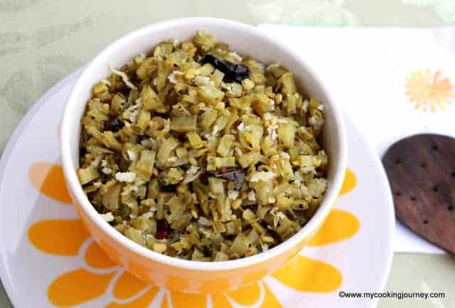 Kothavarangai Poriyal in a bowl