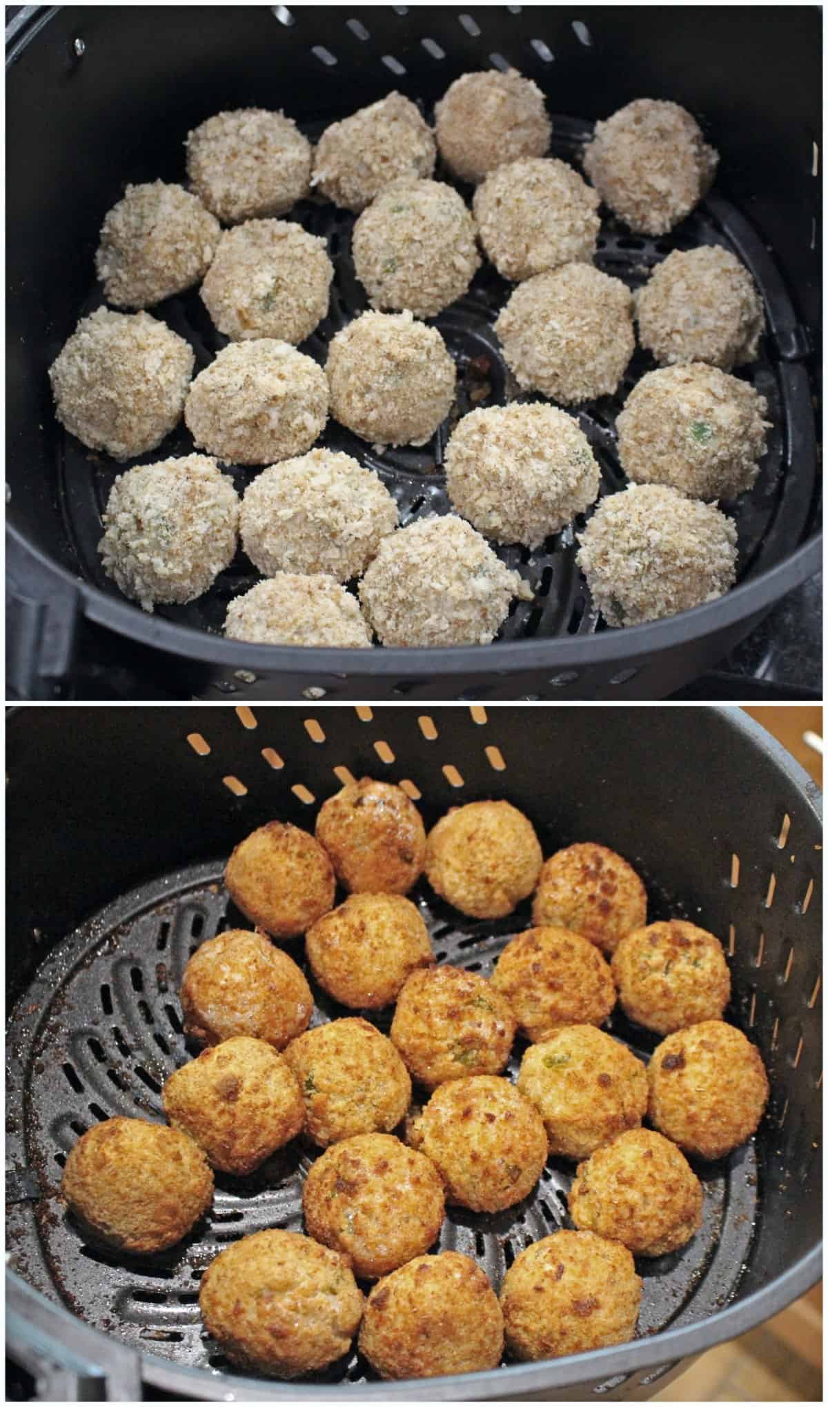 cooked arancini in air fryer