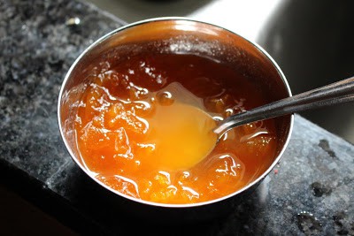 Apricot jam mixed with water