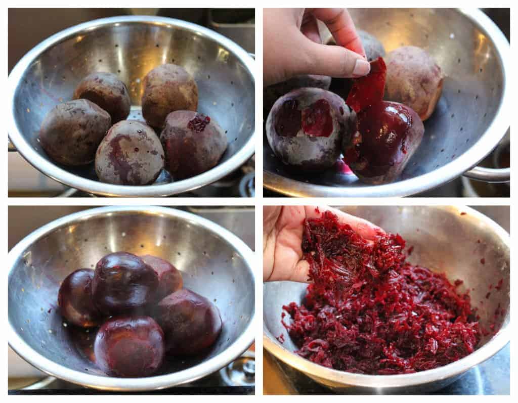 Grating beetroot