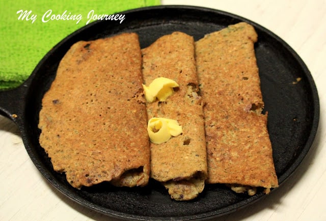 Brown Rice Adai top with butter.