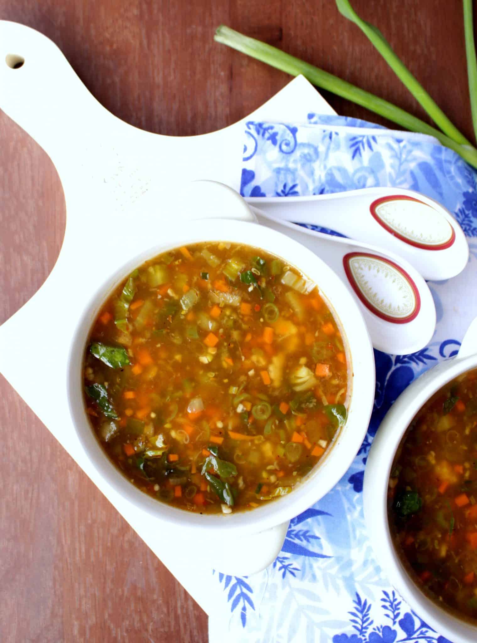 Chinese Hot & Sour Soup in a Bowl