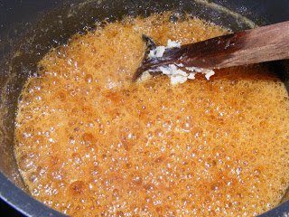 boiling jaggery syrup