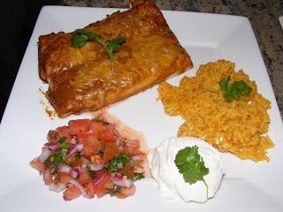 Black Bean Enchilada Recipe served in a dish.