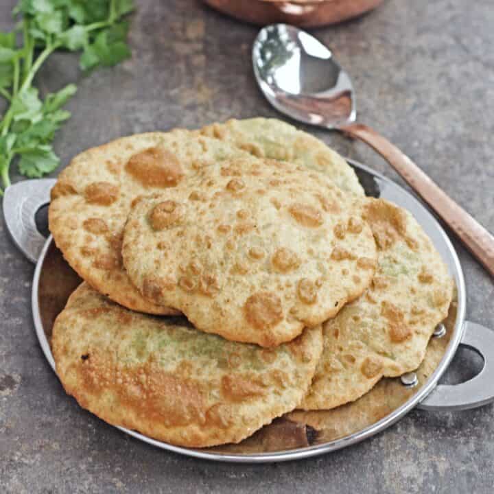 Matar kachori on a plate