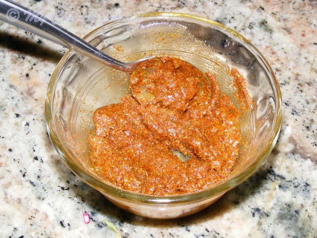 Mixing the ingredients in a bowl