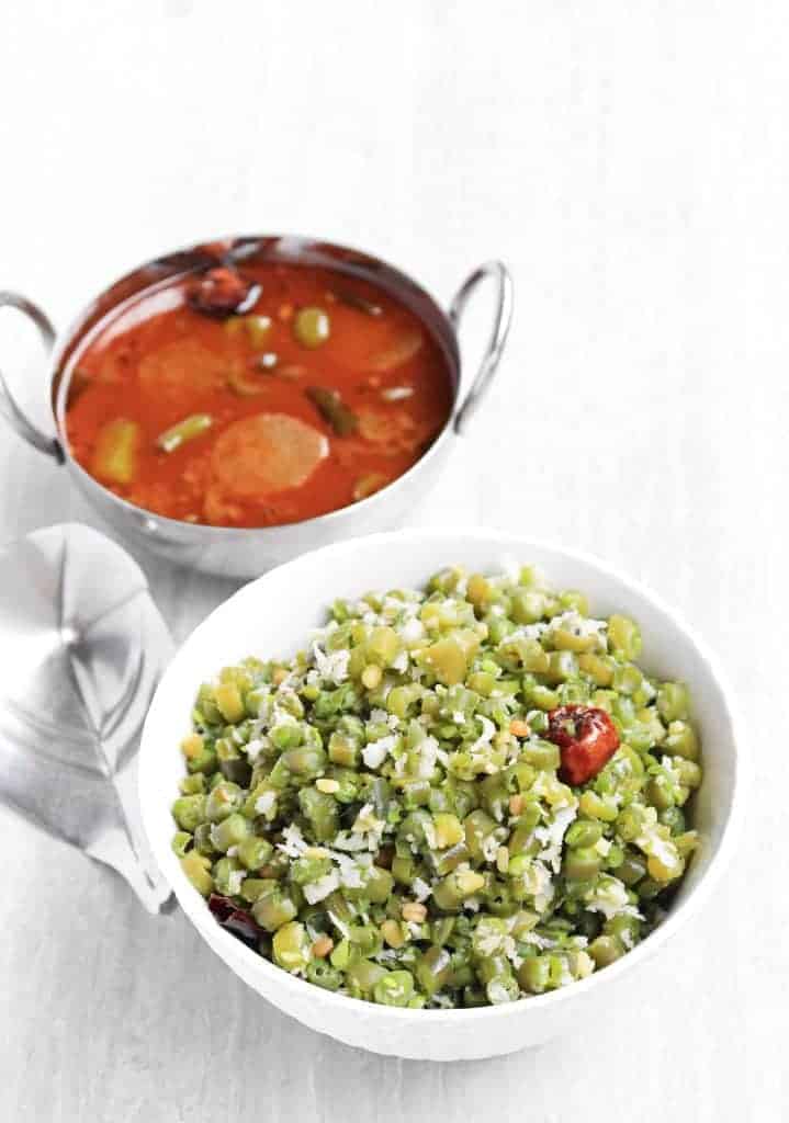 Beans Curry in a white bowl