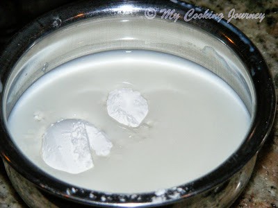 Corn flour dissolved in milk