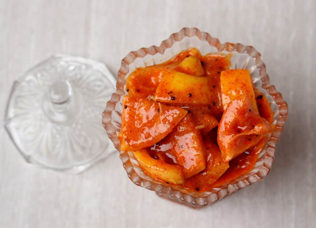  Elumichampazham Urugai in a glass jar,