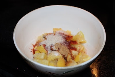 chopped lemon with spice powder and salt