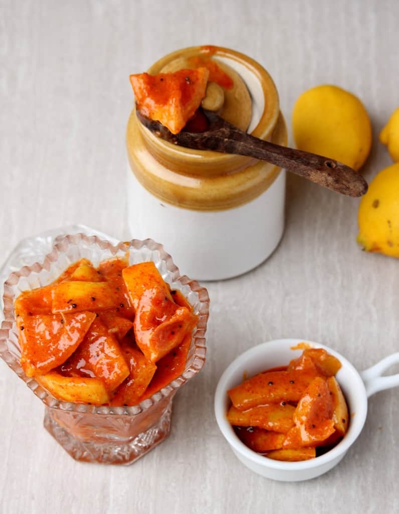 lemon pickle in a glass container.