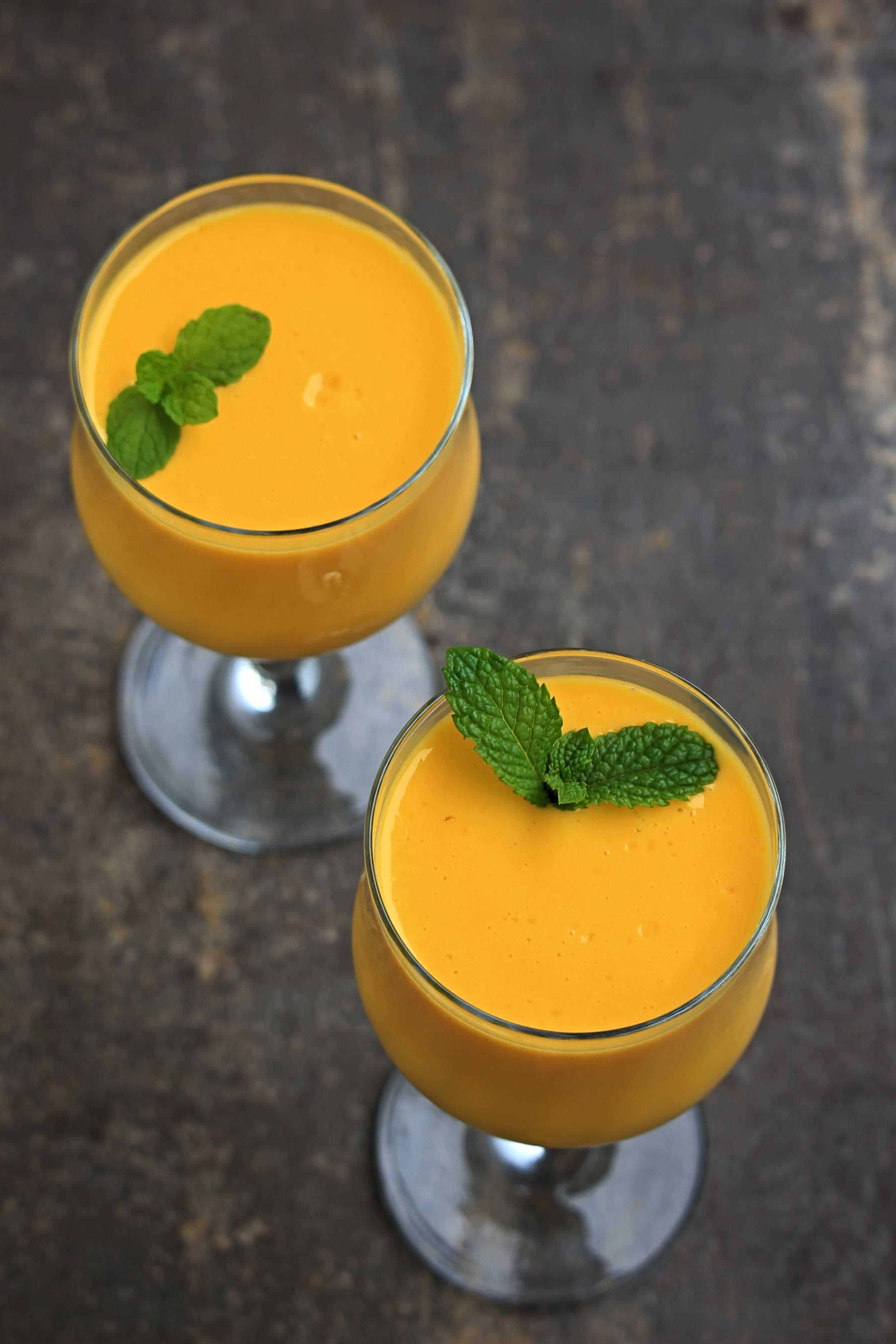 Mango Lassi in two glasses