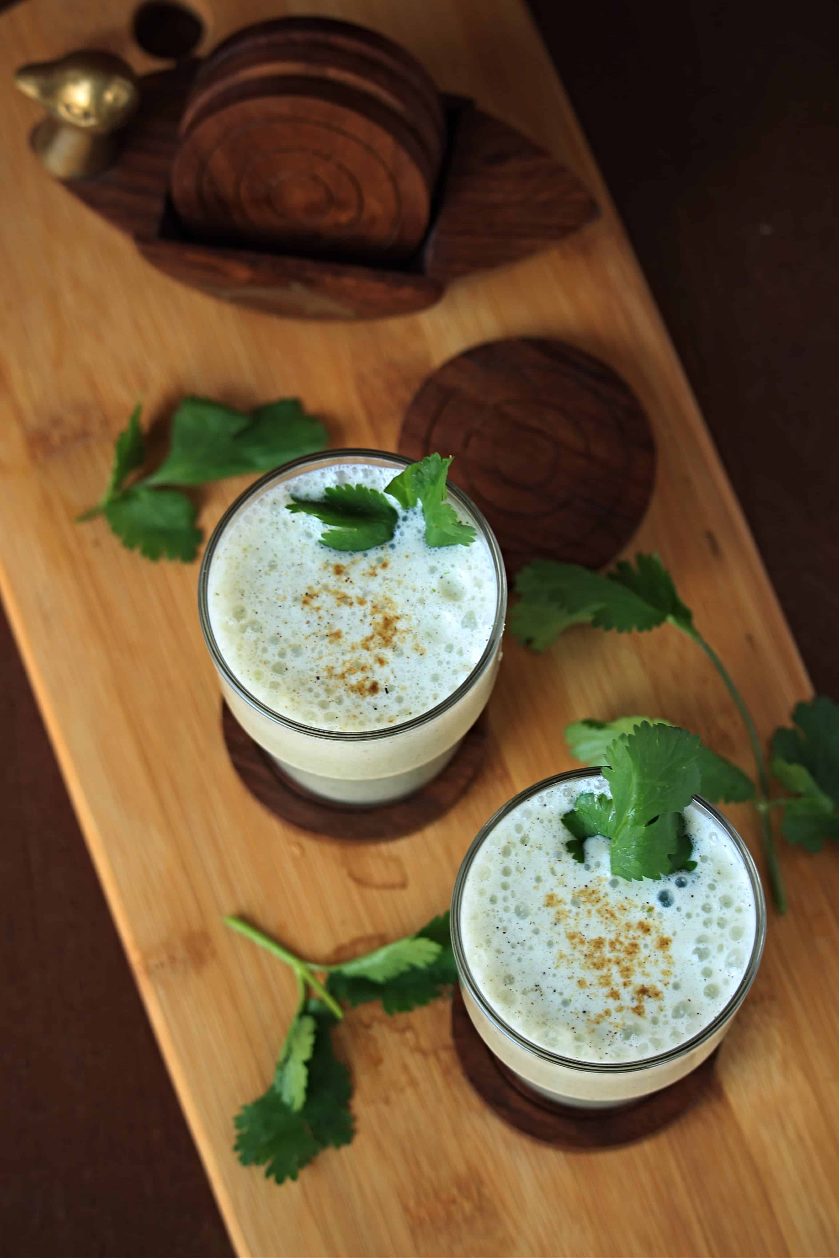 Spiced Buttermilk cups on a wooden board