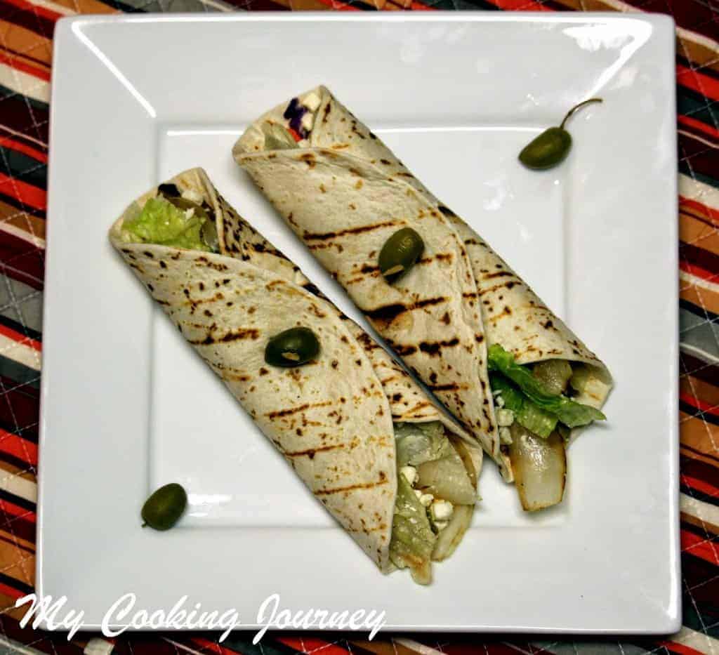 Mediterranean wrap with black olives