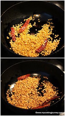 Cooking tuvar dal in a pan