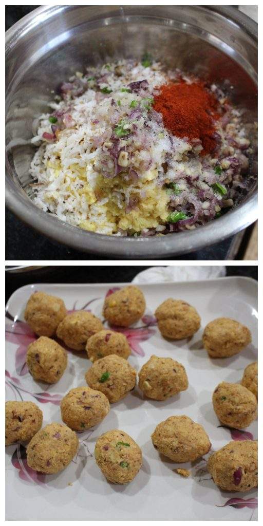 Spices mixed together to make lentil balls