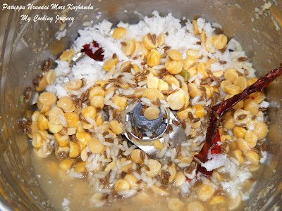 Grinding Spices for Kuzhambu