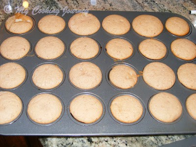 Strawberry cupcakes are baked.