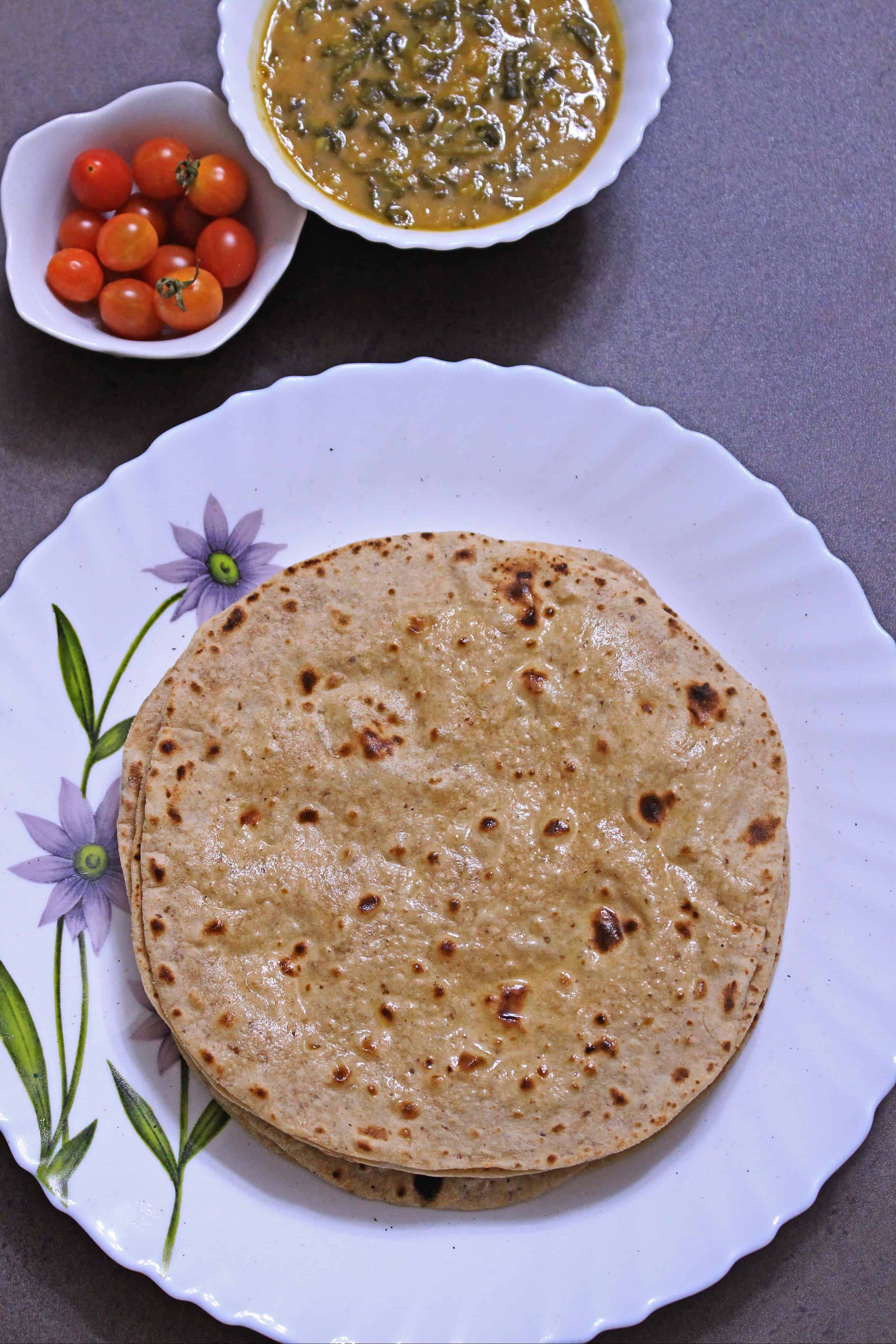 Whole Wheat Phulka with sides