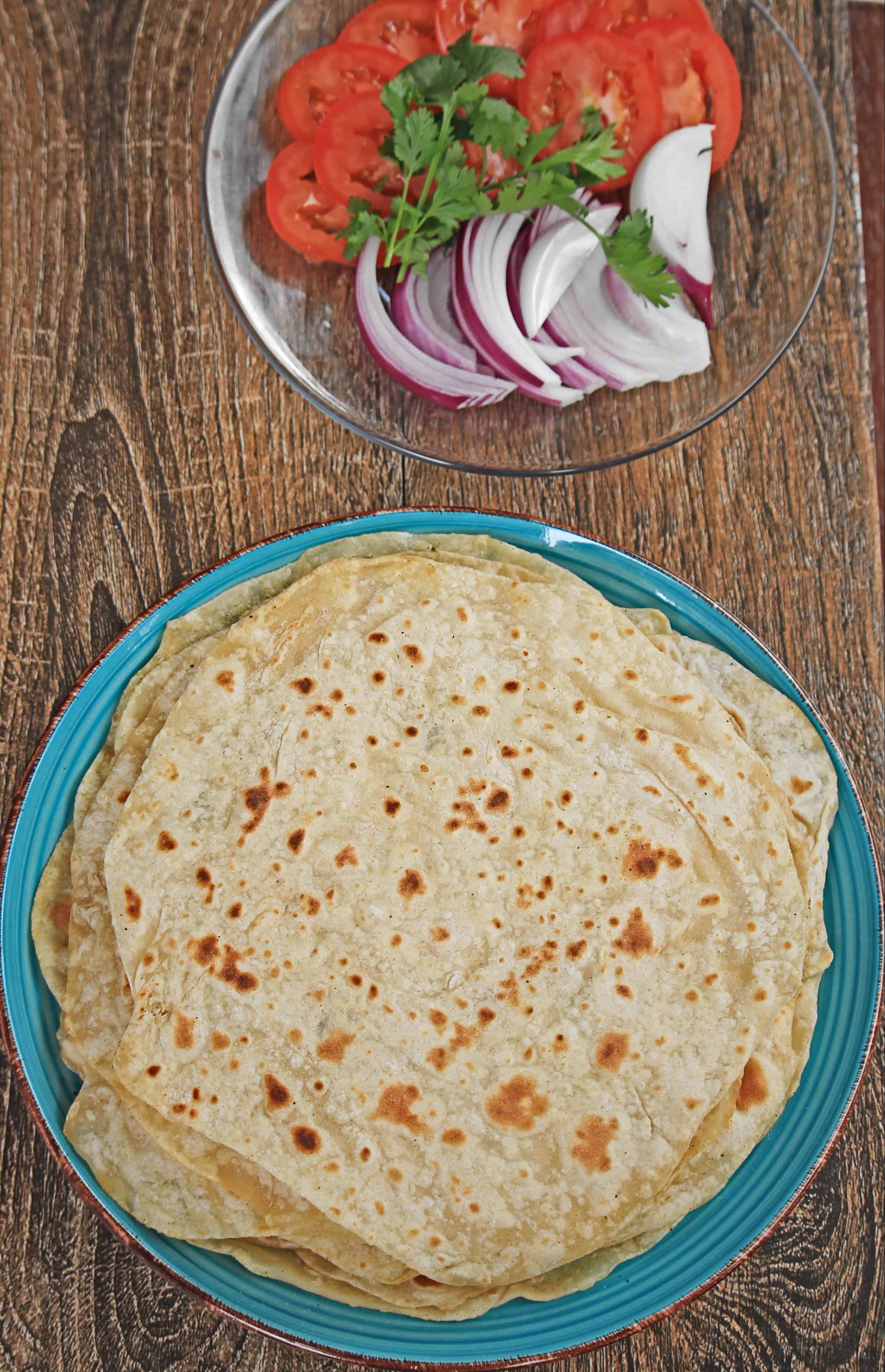 Stacked yufka flatbread